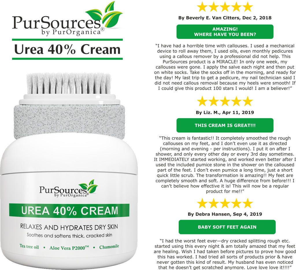  PurOrganica Urea 20% Healing Cream 4 oz - Best Callus